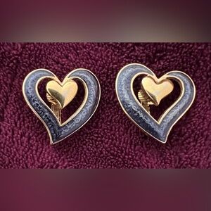 Vintage Avon Double Hearts Clip-On Earrings